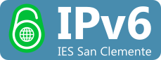Logo conectividade IPv6 no IES San Clemente de Santiago de Compostela.